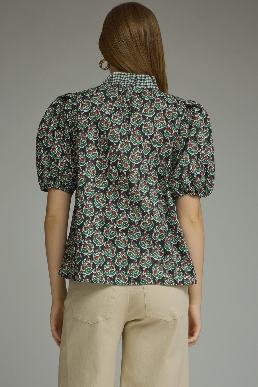Floral Printed Puff Top