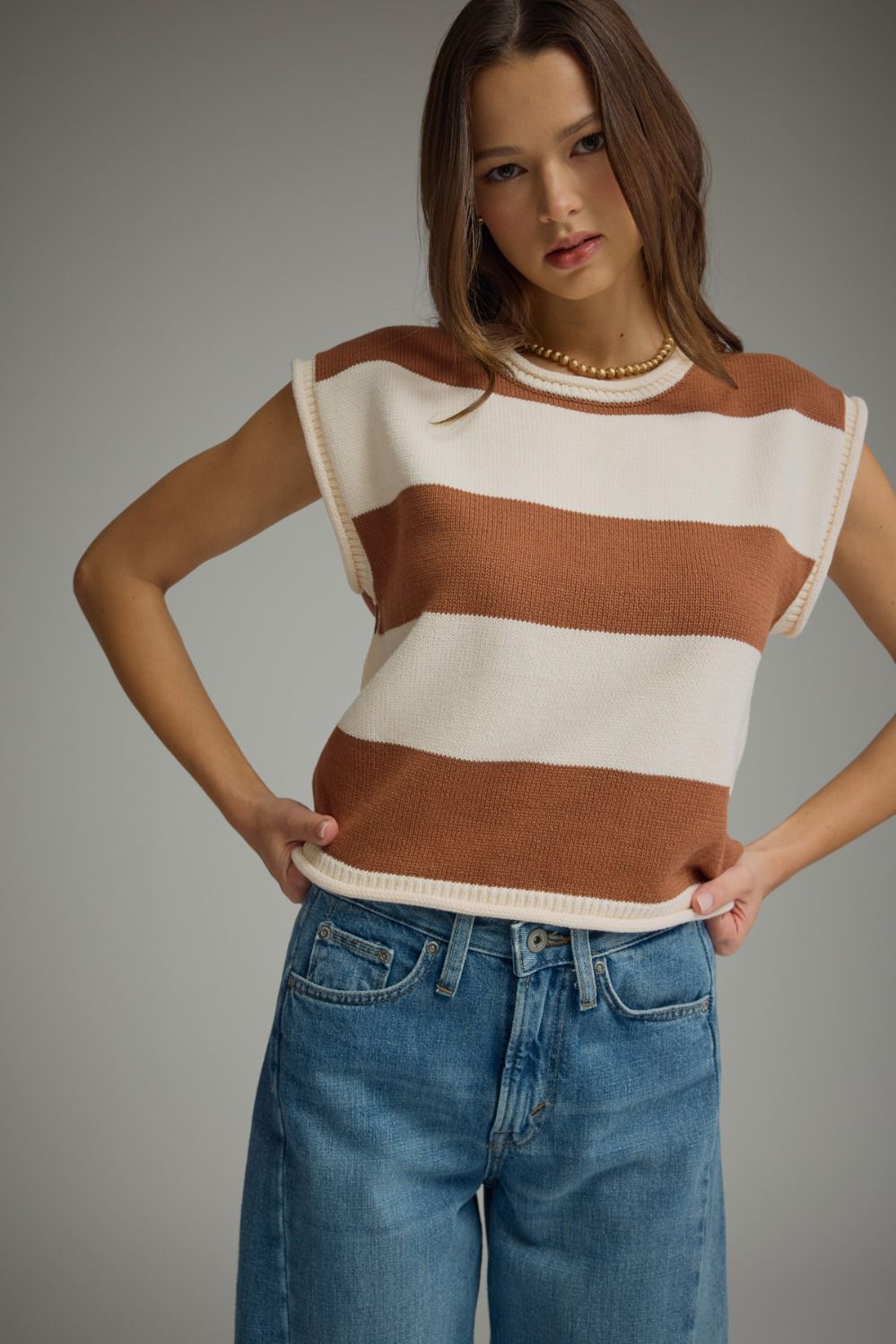 Striped Cap Sleeve Top