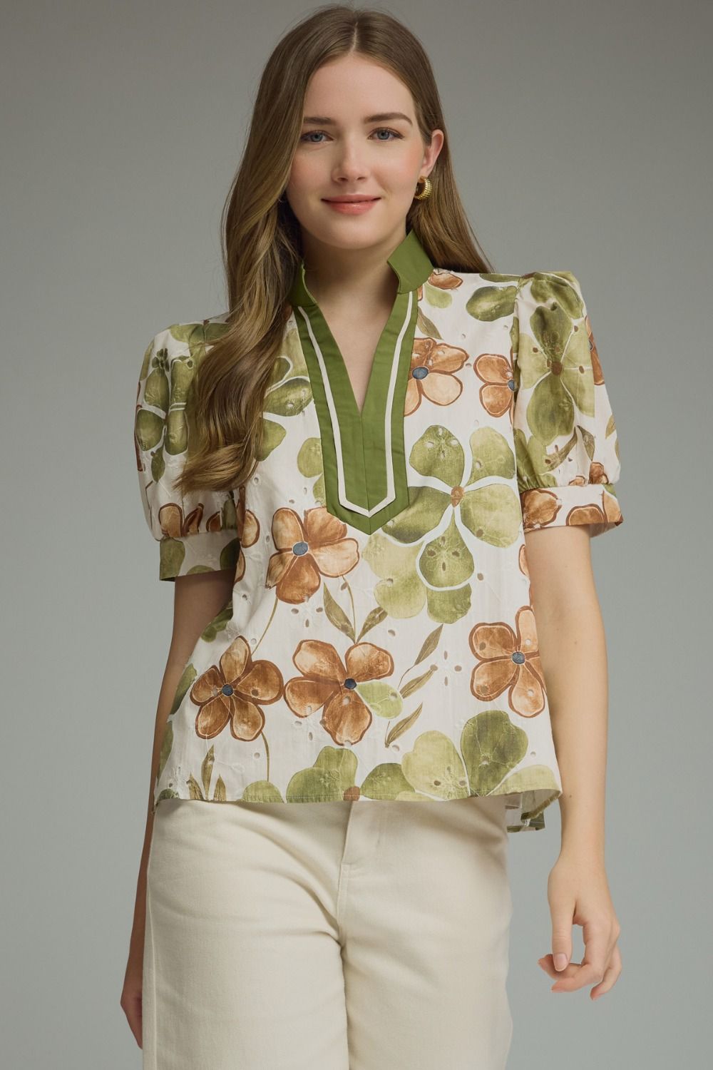 Floral Puff Sleeve Blouse