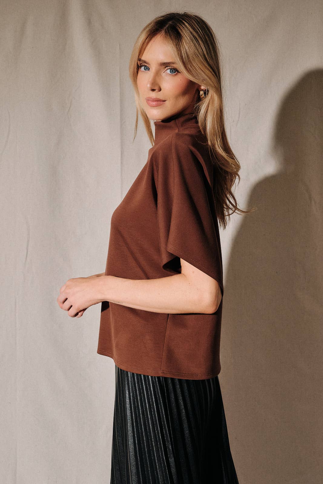 Mock Neck Dolman Top