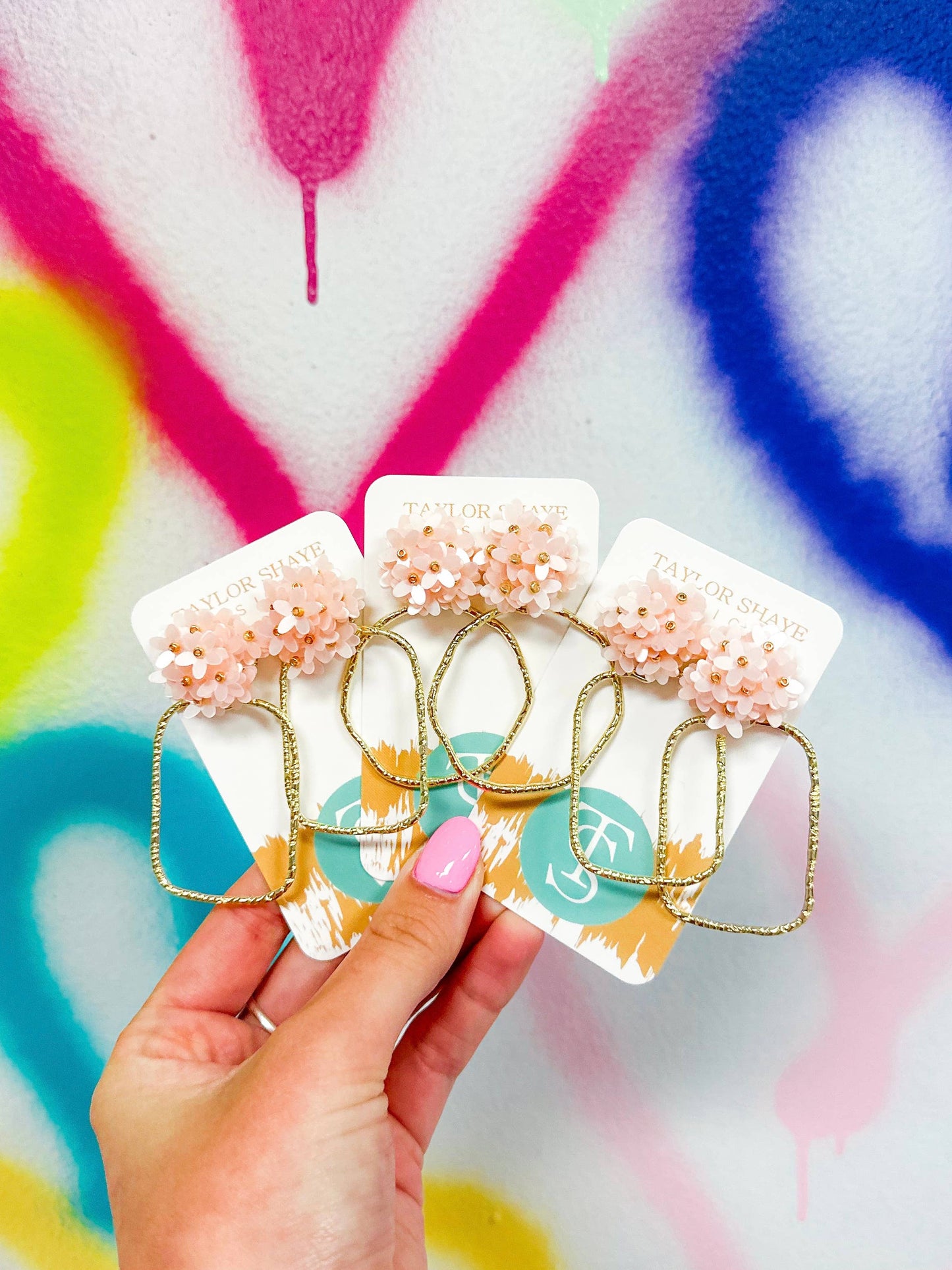 Matte Flower Hoops