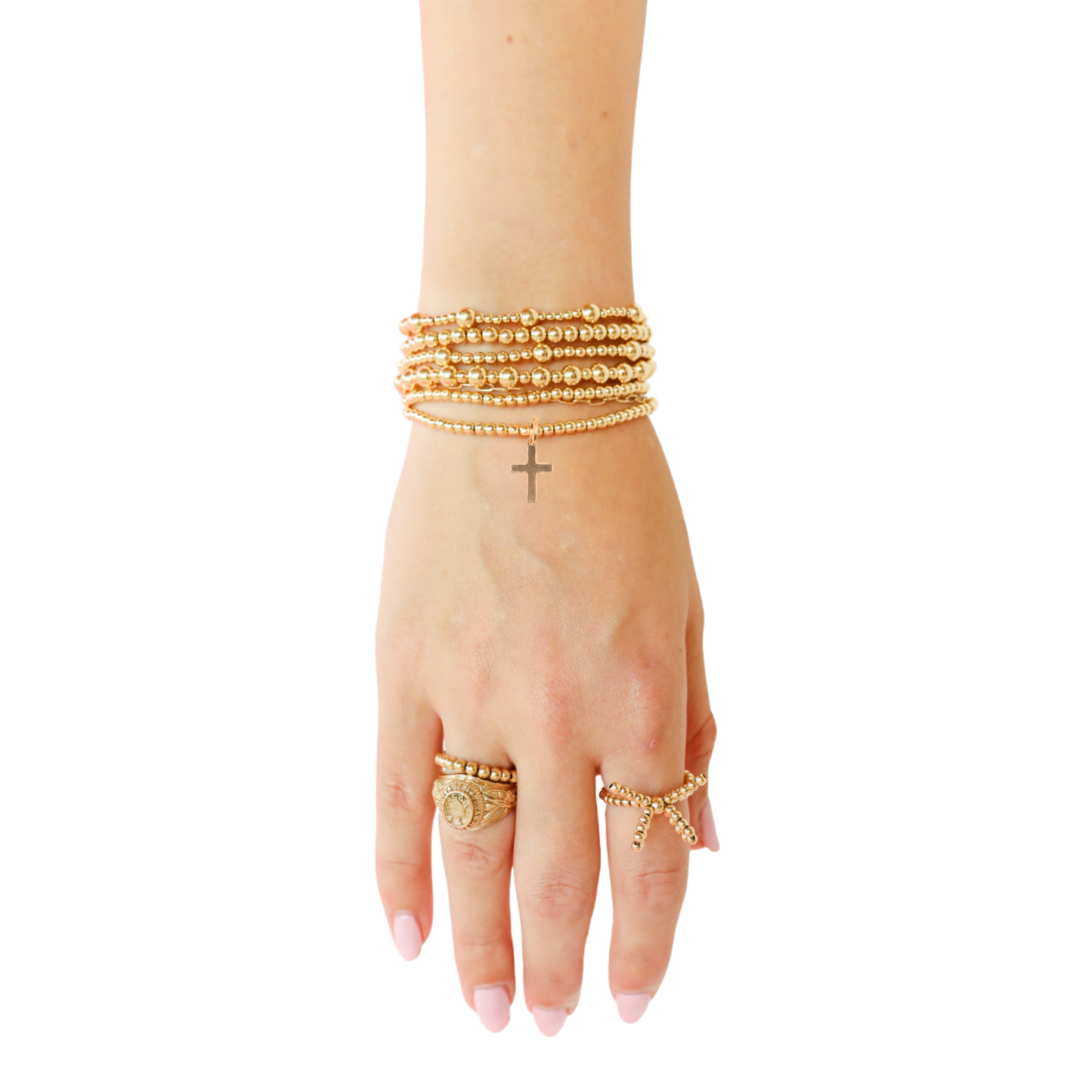 Cross Gold Charm Bracelet