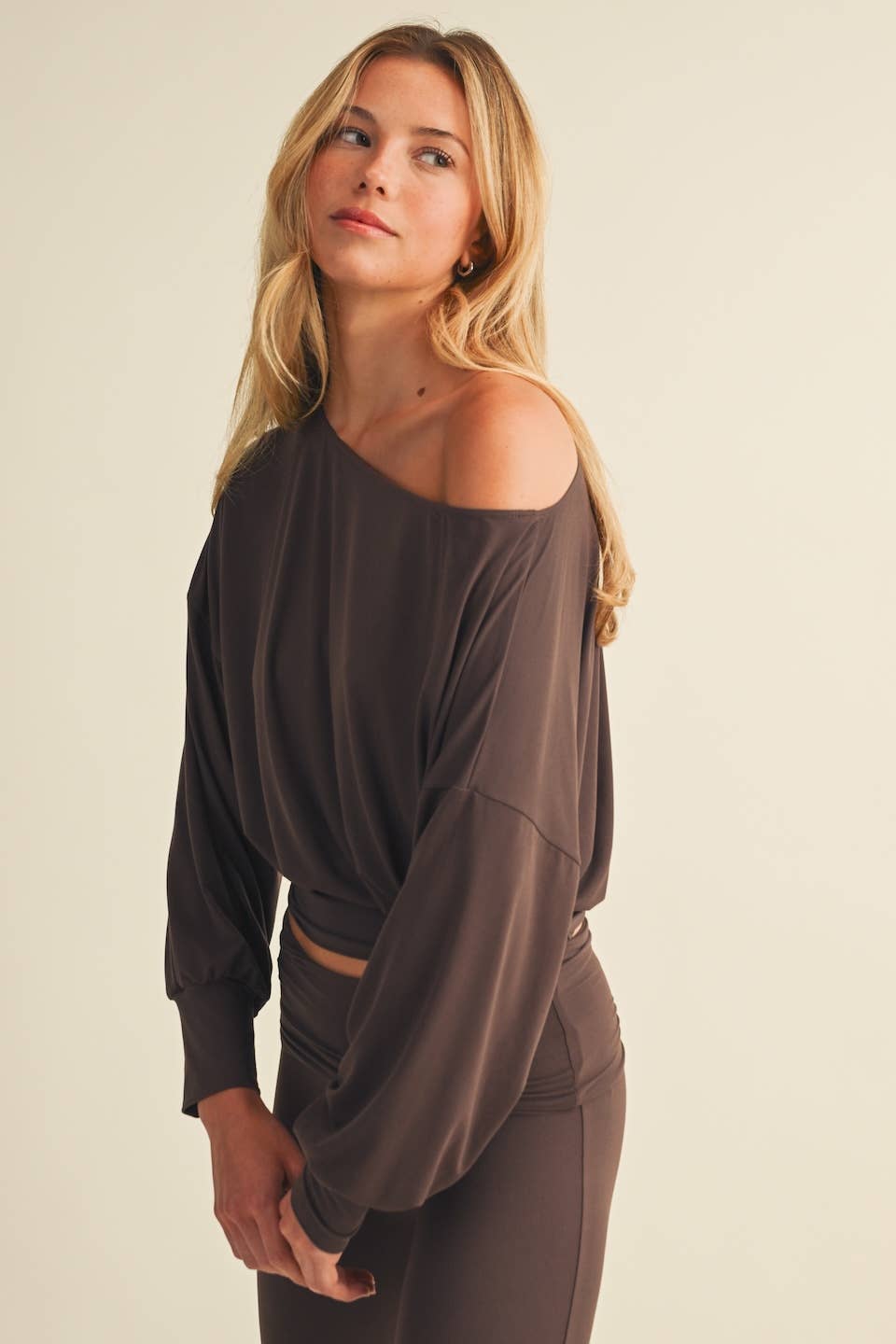 Soft Knit Off Shoulder Slouchy Top
