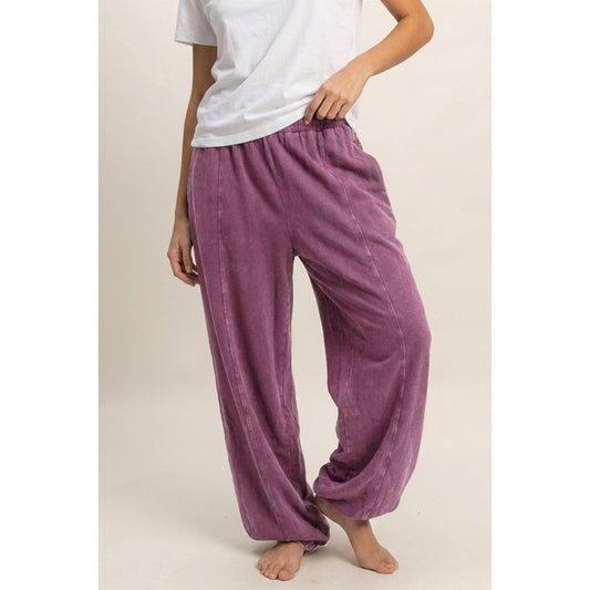 Mineral Wash Elastic Waist Jogger Pants