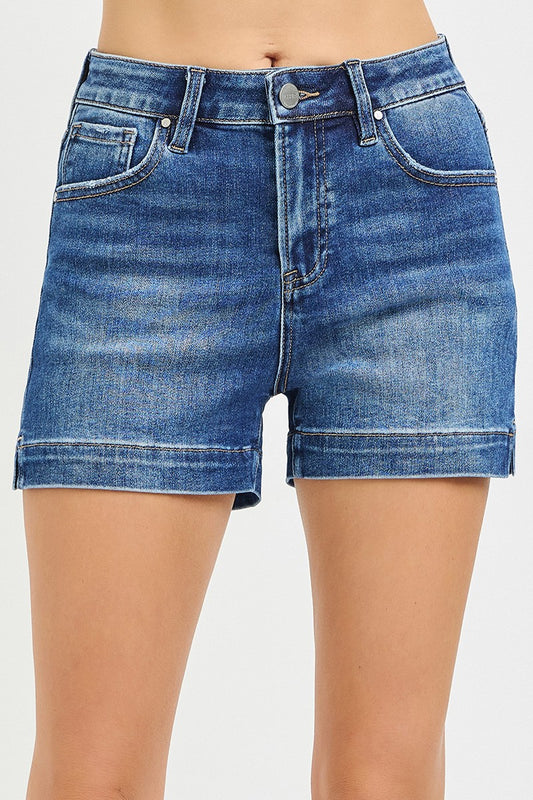 High Rise Side Slit Basic Shorts