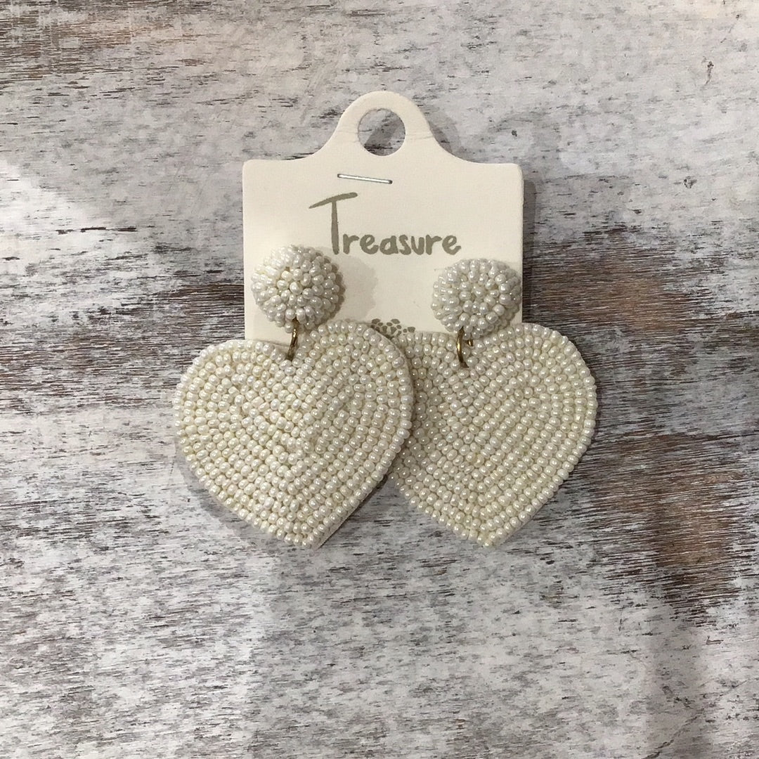 pearly heart earrings