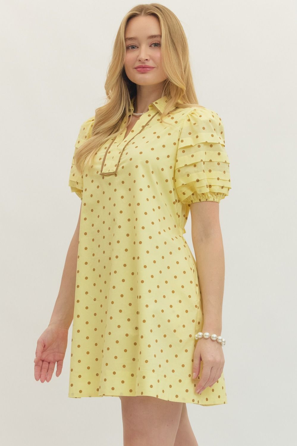 Polka Dot Short Puff Mini Dress