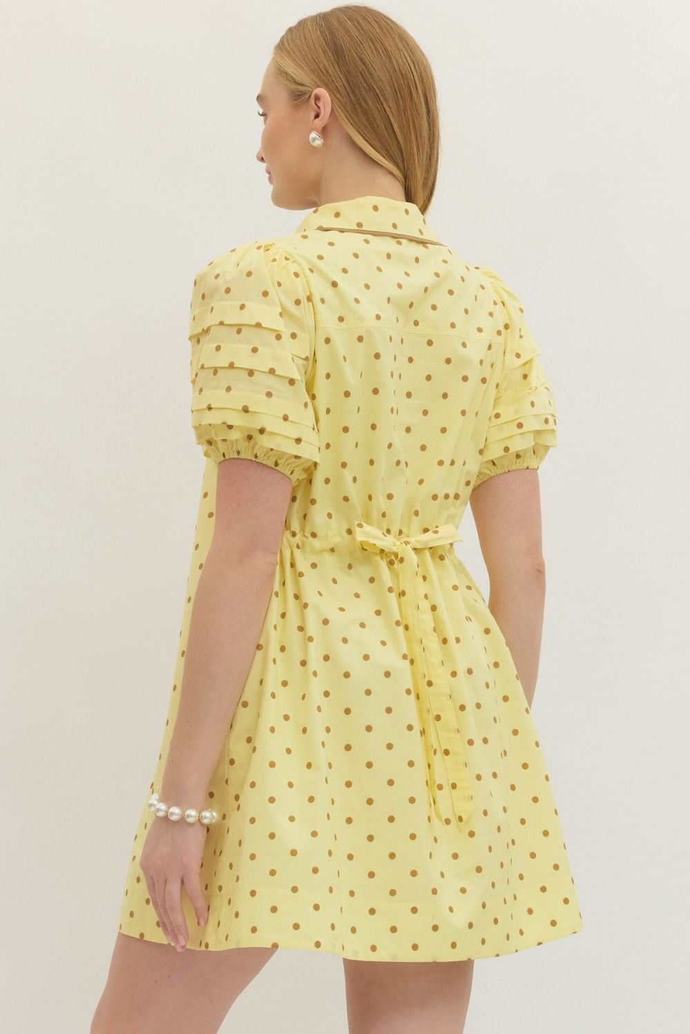 Polka Dot Short Puff Mini Dress