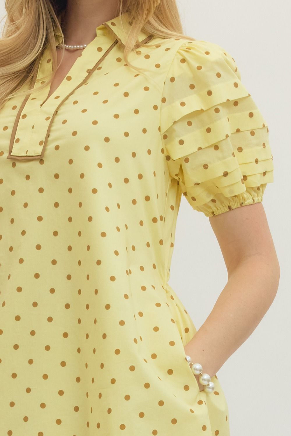 Polka Dot Short Puff Mini Dress