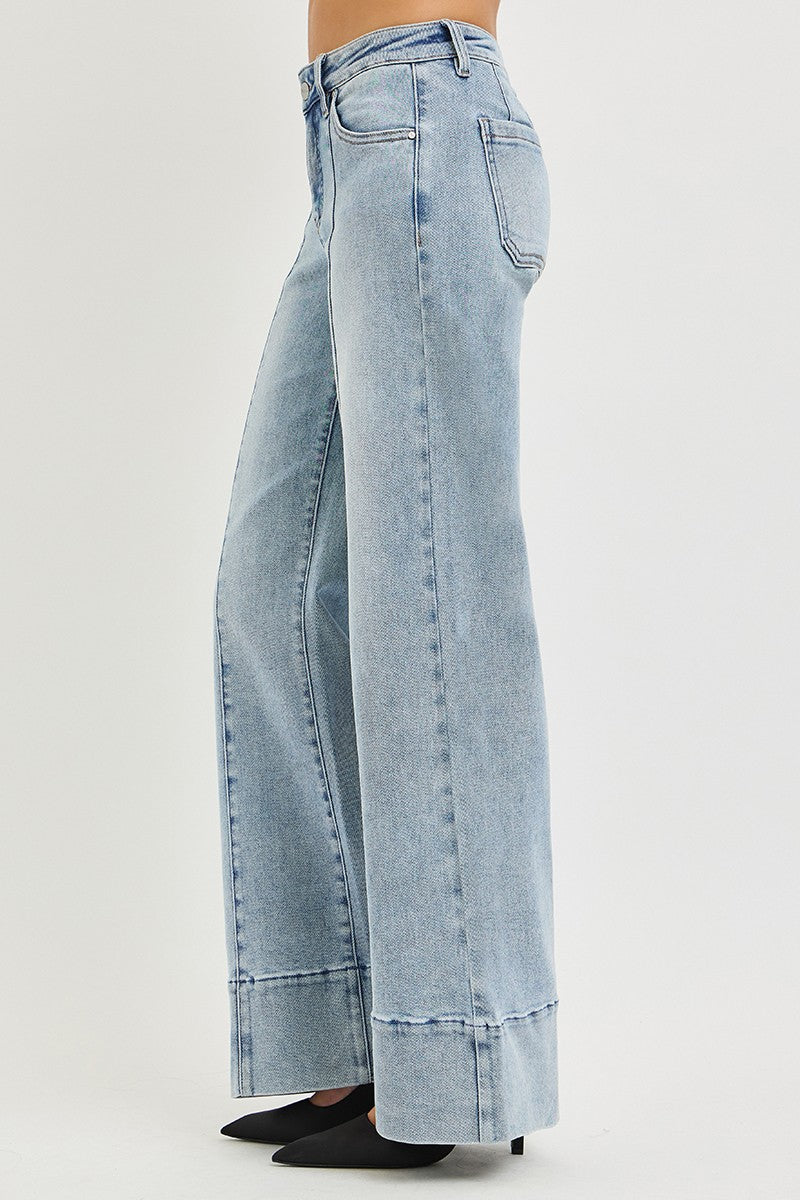 Mid Rise Wide Flare Jeans