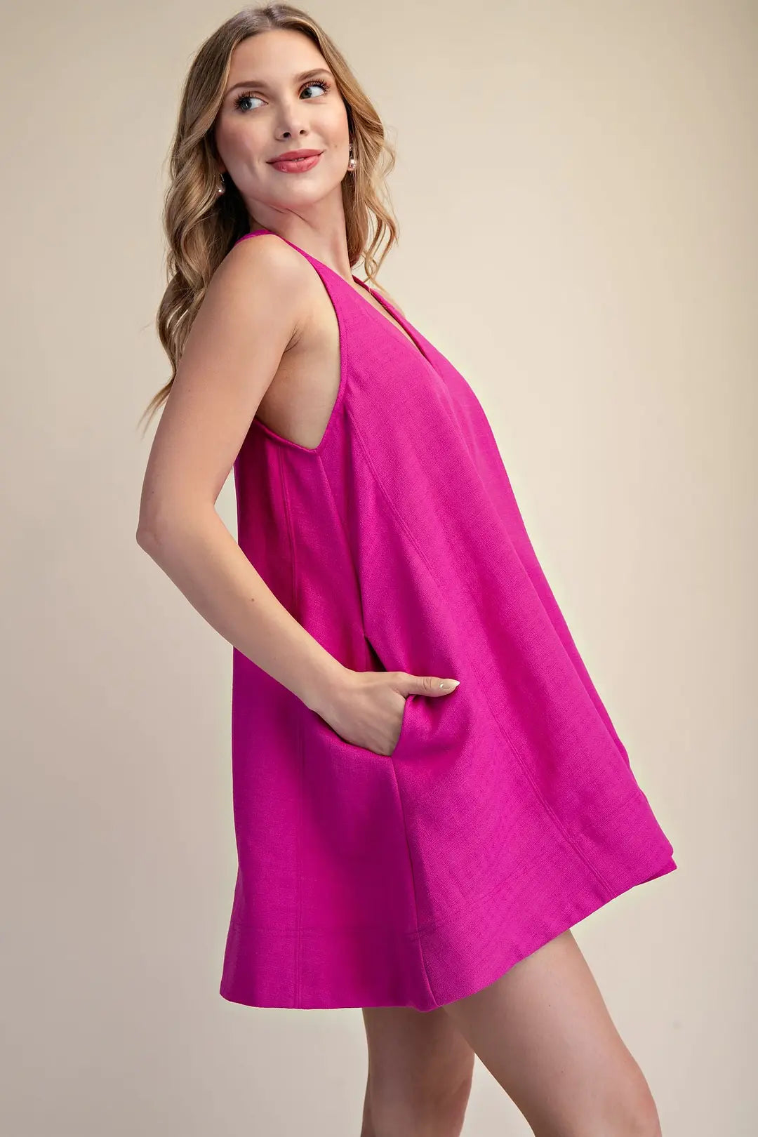 V-Neck Flare Relaxed Sleeveless Romper
