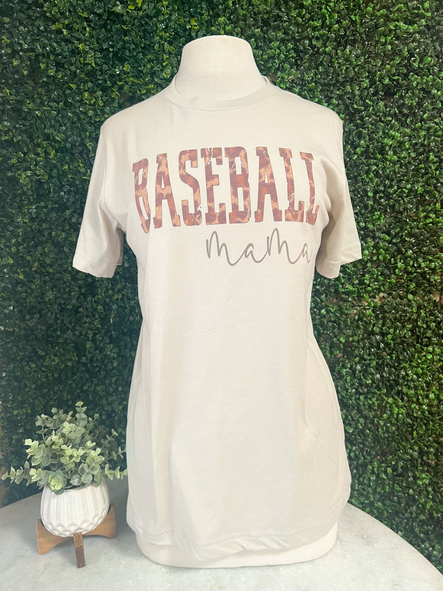 Baseball Mama Cheetah Tshirt
